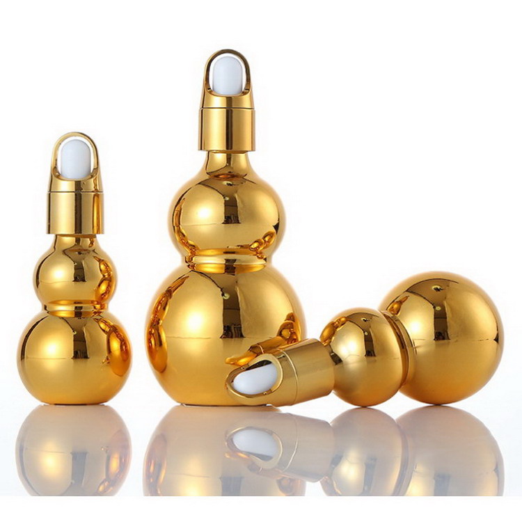 30ml Galvanized Gourd Bottle Essential Oil Bottle Flower Basket Lid Glass Dropper Bottle