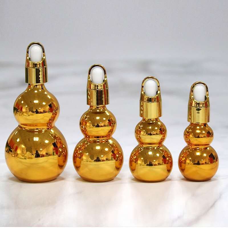 30ml Galvanized Gourd Bottle Essential Oil Bottle Flower Basket Lid Glass Dropper Bottle