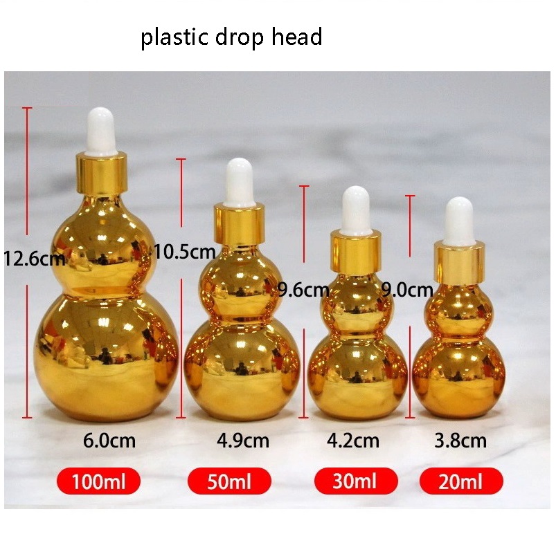 30ml Galvanized Gourd Bottle Essential Oil Bottle Flower Basket Lid Glass Dropper Bottle