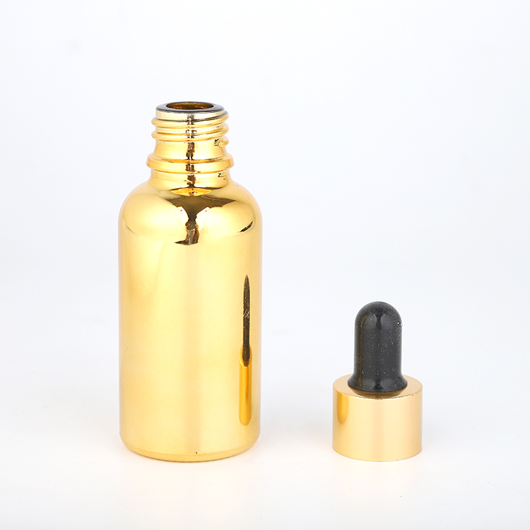 30ml Gold frosted glass dropper bottle essential oil bottle