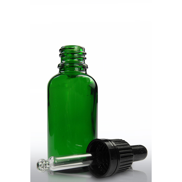 30ml Green DIN18mm Euro Glass Bottle Essential Oil Glass Bottle with dropper or screw cap or fine mist spray