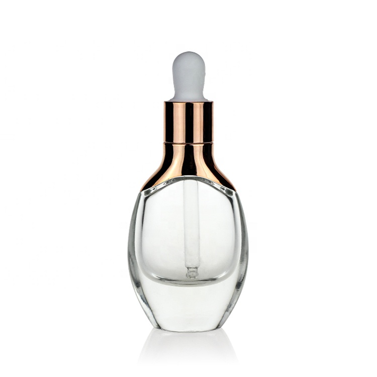 30ml Luxury Empty Clear Cosmetic Packaging Serum Glass Dropper Bottle Container