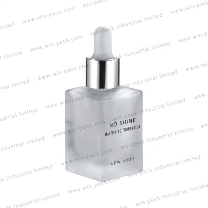 30ml New Design Square Cosmetic Glass Bottle Set Manufacturers Dropper Skin Care Cream Screen Printing Personal Care