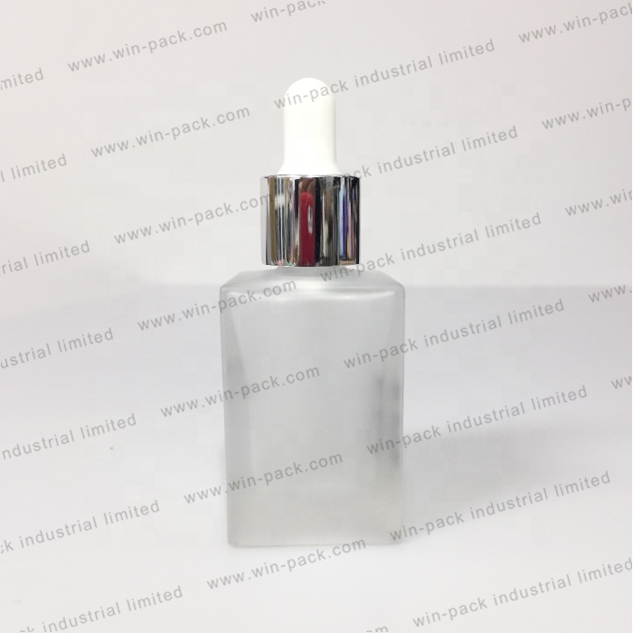 30ml New Design Square Cosmetic Glass Bottle Set Manufacturers Dropper Skin Care Cream Screen Printing Personal Care