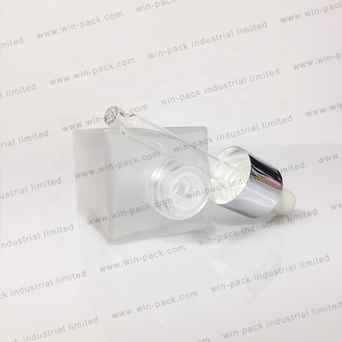 30ml New Design Square Cosmetic Glass Bottle Set Manufacturers Dropper Skin Care Cream Screen Printing Personal Care