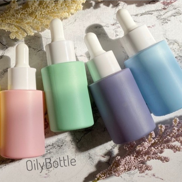 30ml Pastel Colored Flat Shoulder Glass Dropper Bottles Essential Oil Bottle Customize 30ml 50ml Frosted Cosmetic Bottle