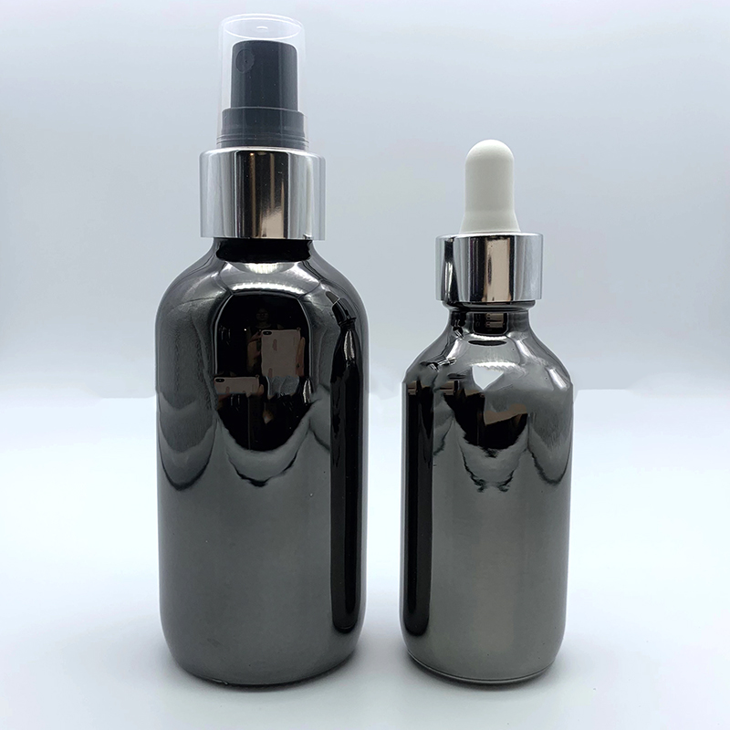 30ml Pink Serum Boston Round pink glass dropper bottle essential oil glass dropper bottle