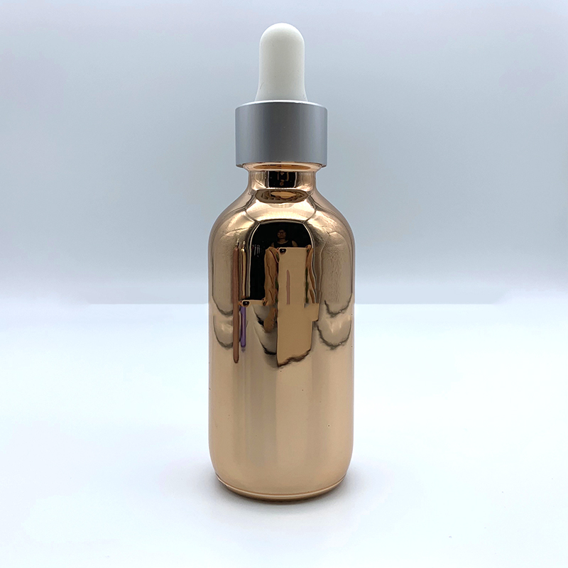 30ml Pink Serum Boston Round pink glass dropper bottle essential oil glass dropper bottle