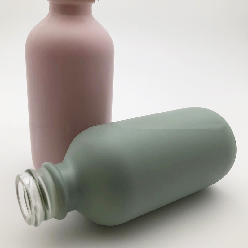 30ml Pink Serum Boston Round pink glass dropper bottle essential oil glass dropper bottle