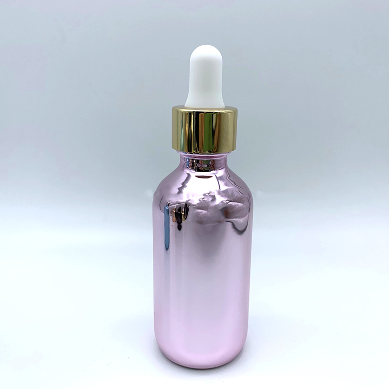 30ml Pink Serum Boston Round pink glass dropper bottle essential oil glass dropper bottle