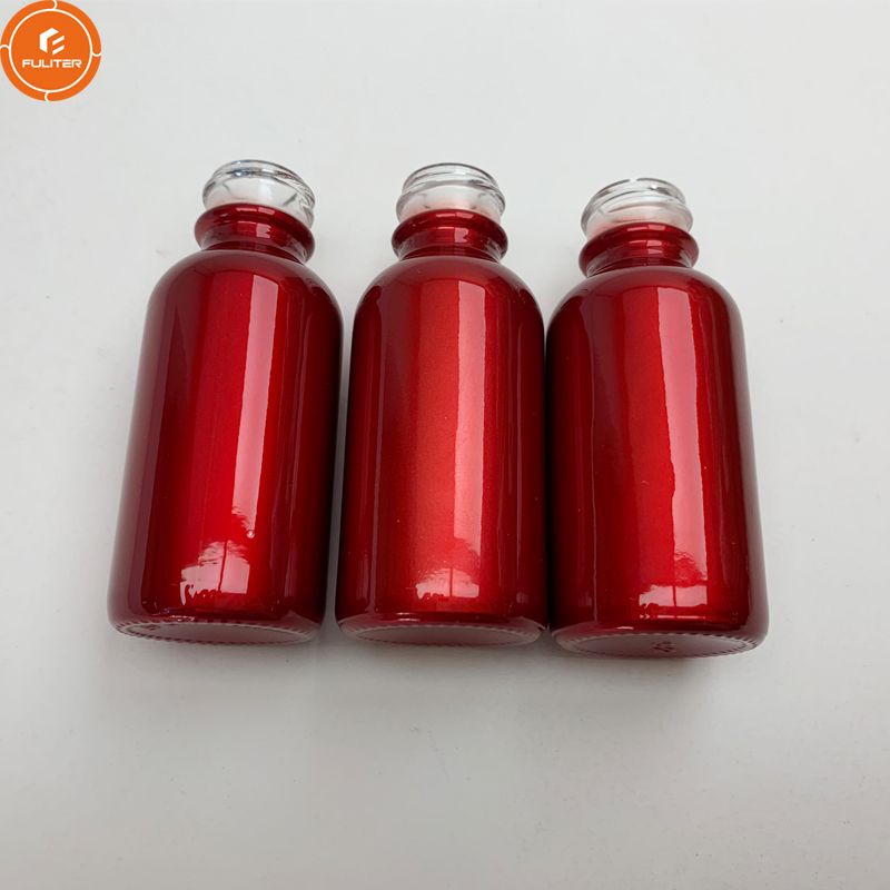 30ml Red Boston Round Glass CBD Oil Dropper Cartridge Bottle
