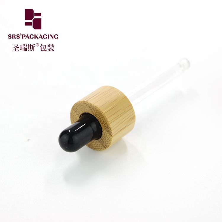 30ml Serum Amber Glass wholesales Dropper Bottles With bamboo Wooden Lid