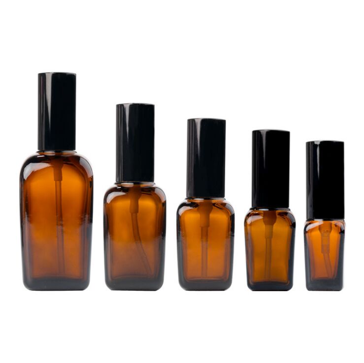 30ml Square Amber Glass Spray Bottle Lotion Bottle for essential oil