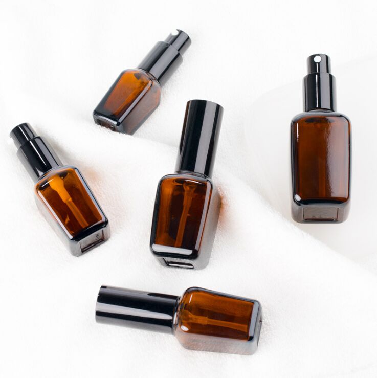 30ml Square Amber Glass Spray Bottle Lotion Bottle for essential oil