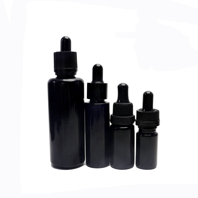 30ml UV-proof dark violet glass pump bottle and essential oil dropper bottle