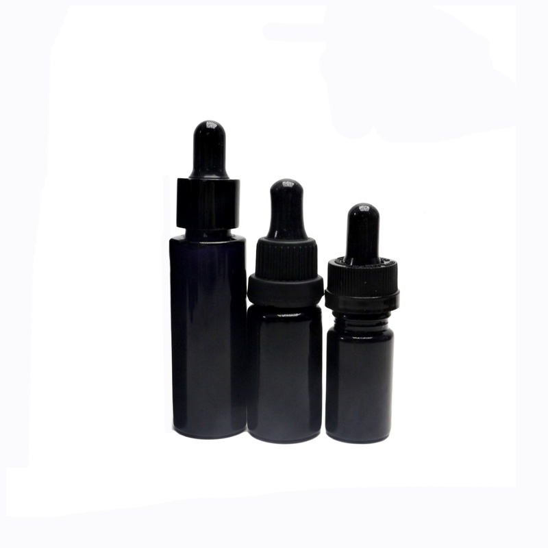 30ml UV-proof dark violet glass pump bottle and essential oil dropper bottle