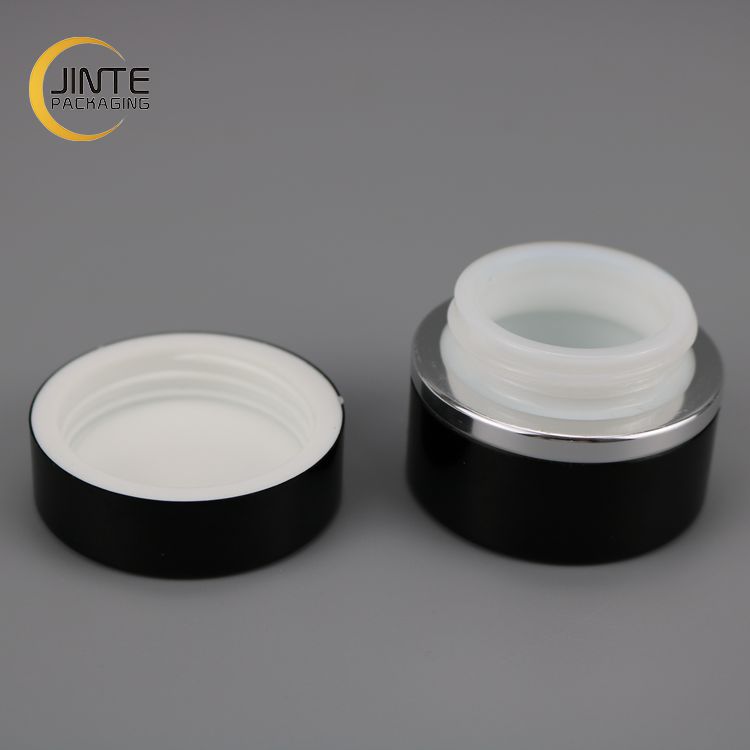 30ml Wholesale Luxury Black Cosmetic Container Empty Aluminum Jar for Face Cream