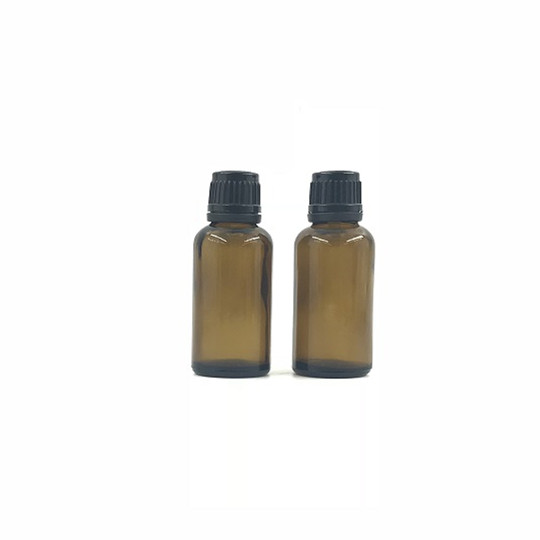 30ml amber essential oil glass bottle with childproof cap