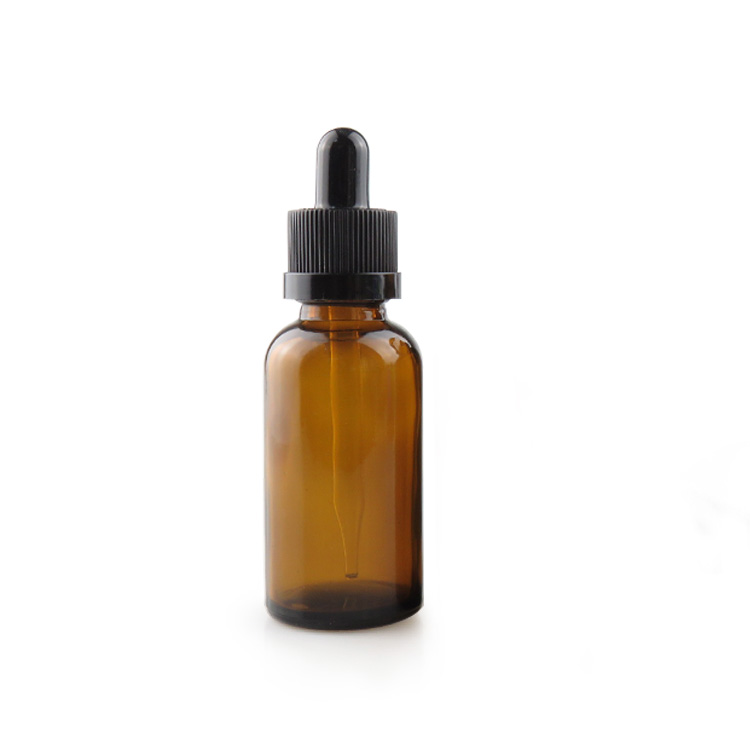 30ml amber glass essential oil bottle with dropper