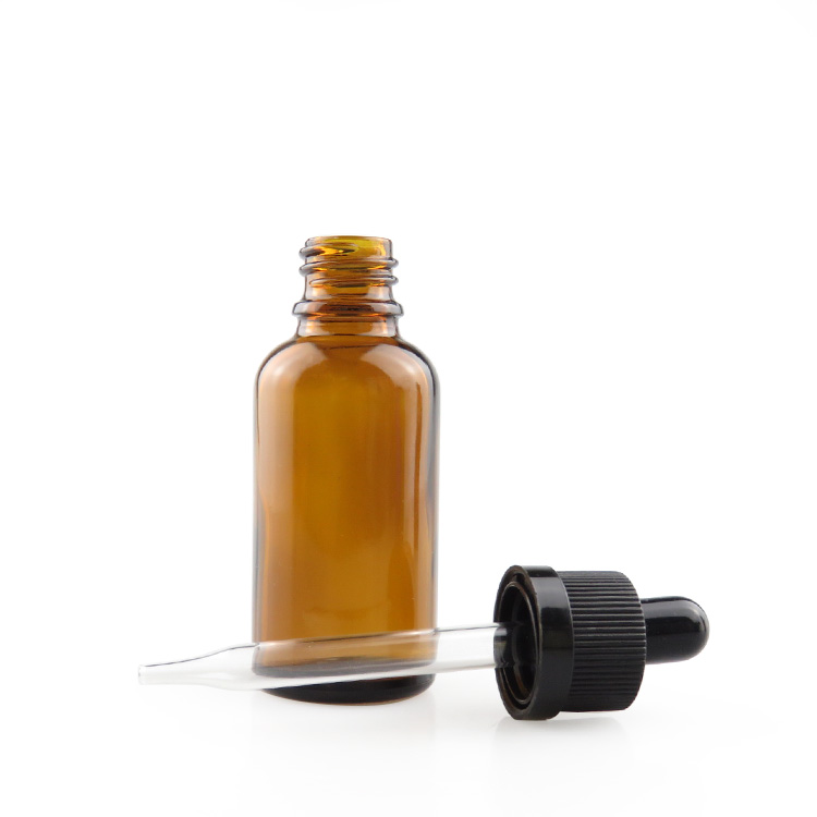 30ml amber glass essential oil bottle with dropper
