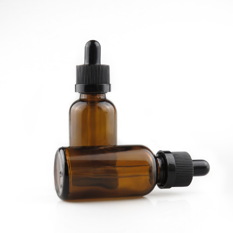 30ml amber glass essential oil bottle with dropper