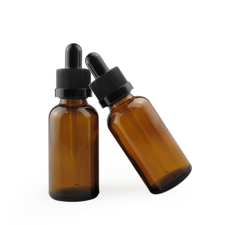 30ml amber glass essential oil bottle with dropper