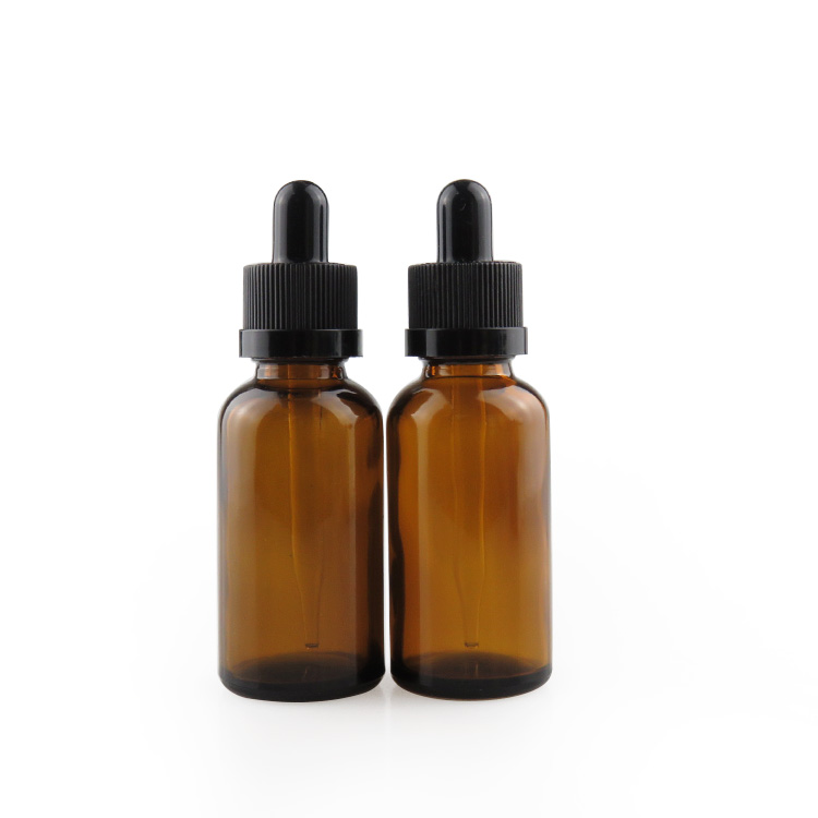30ml amber glass essential oil bottle with dropper