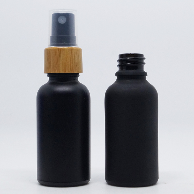 30ml amber glass essential oil cosmetic dropper bottle with bamboo cap