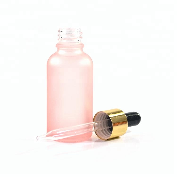 30ml baby light pink glass dropper bottle with black and gold top 30ml 1oz