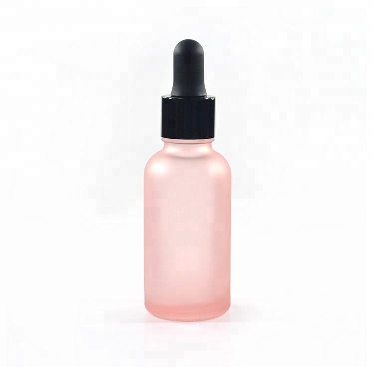 30ml baby light pink glass dropper bottle with black and gold top 30ml 1oz