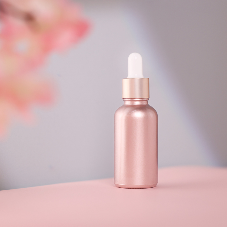 30ml baby pink frosted essential oil Bottles 1oz Pink Glass Dropper Bottle