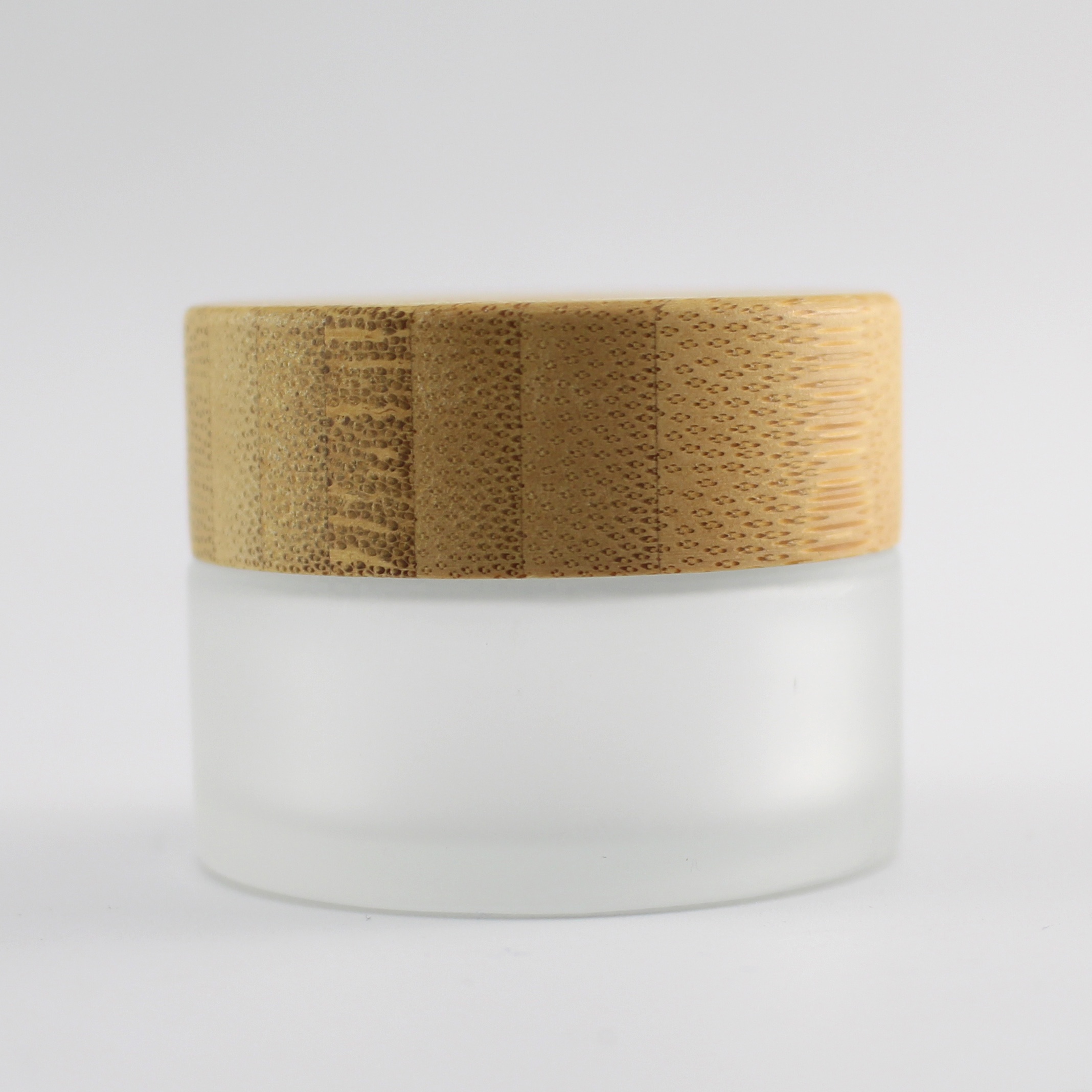 30ml bamboo cream jar cosmetics packaging bamboo lid face cream container frosted glass cream jar with bamboo cap