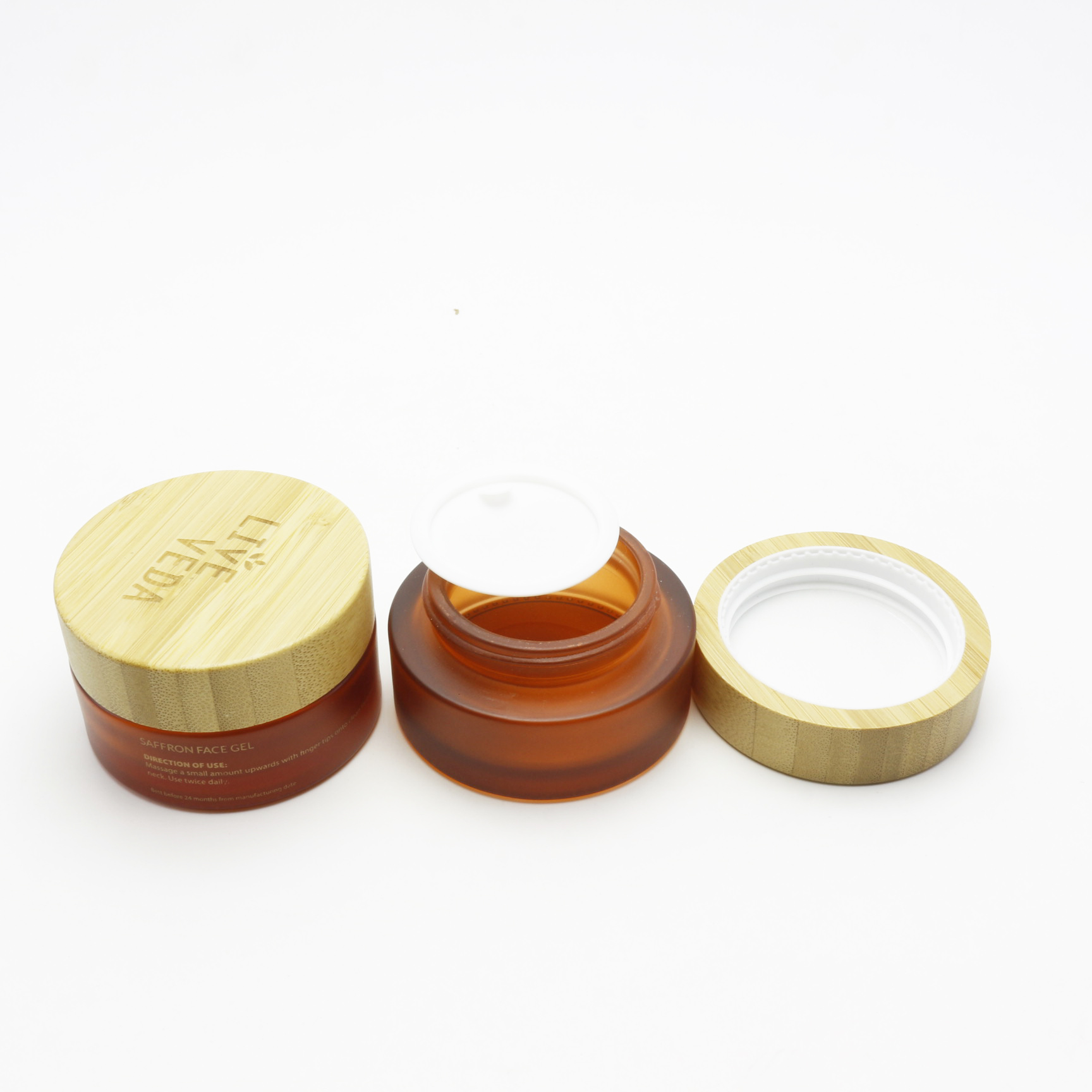 30ml bamboo spray bottles and jars for cosmetic eco friendly frosted amber cream 30g bamboo jars BJ-340AN