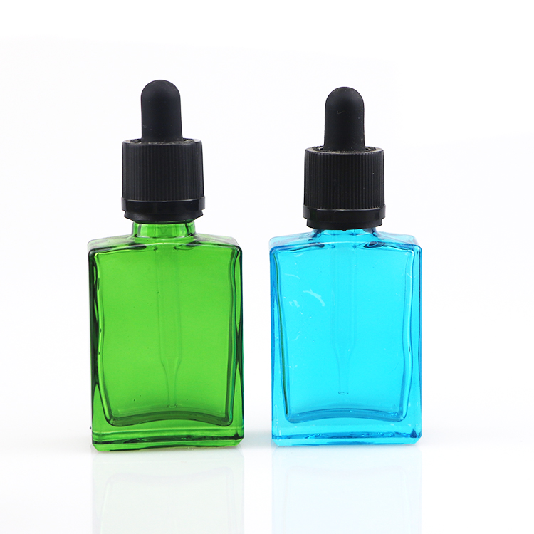 30ml beauty matte black rectangle glass dropper bottles with box
