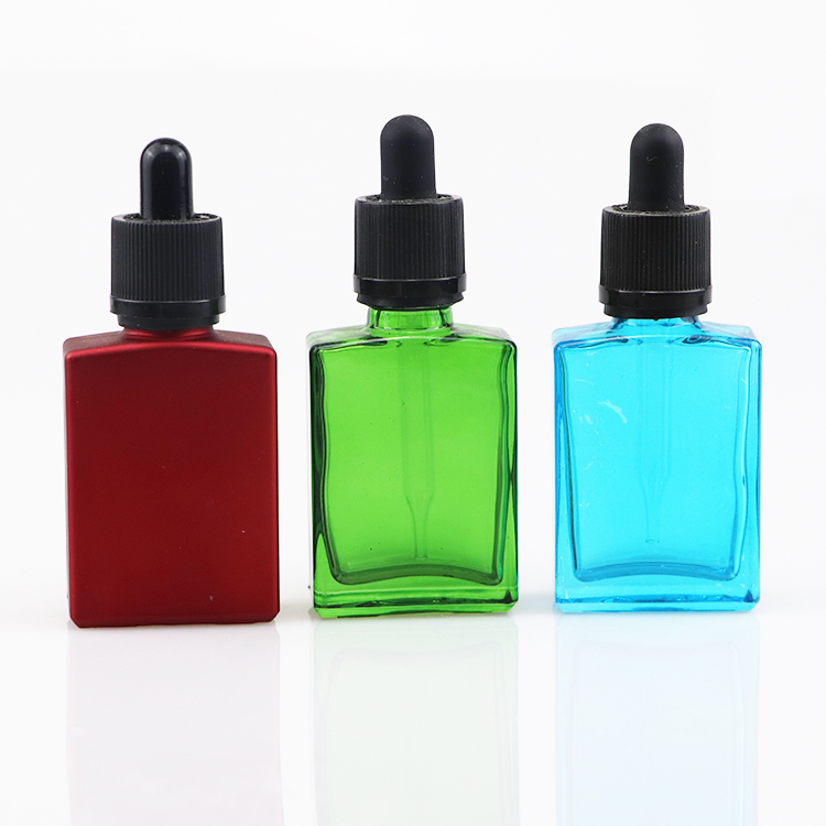 30ml beauty matte black rectangle glass dropper bottles with box
