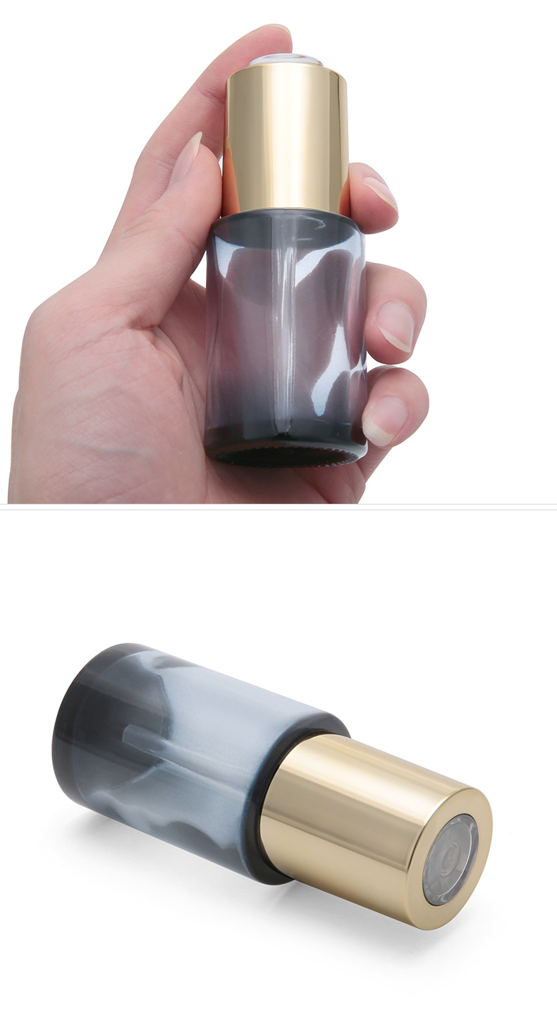 30ml best Perfume Essential Oil cosmetic with press pump Spray BLACK BLUE Glass Bottle