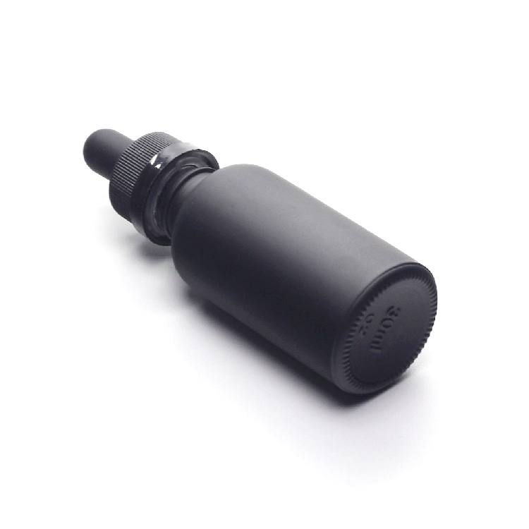 30ml black frosted glass dropper bottles with childproof cap black glass dropper bottles wholesale beard oil essential oil