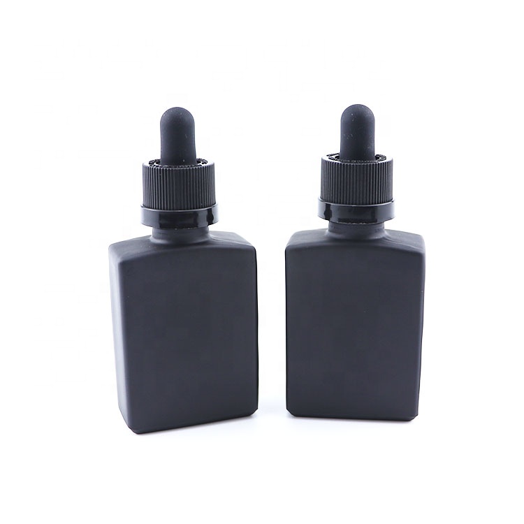30ml black frosted matte dropper bottles 1oz 1ounce tincture oil beard oil bottles black rectangle dropper bottles