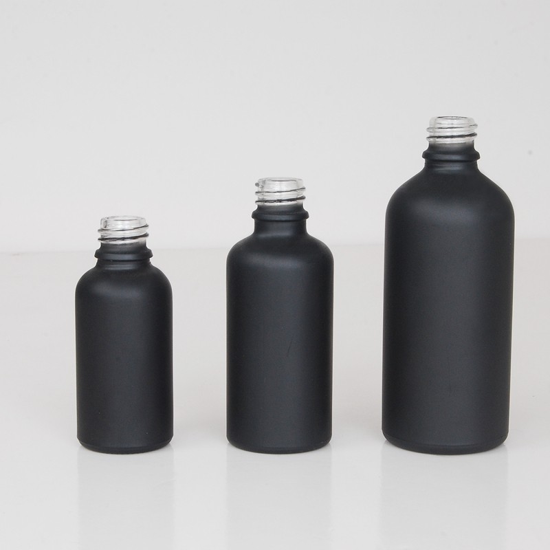 30ml black glass essential oil dropper bottle with tamper evident dropper cap