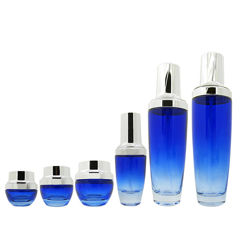 30ml blue luxury cosmetic glass dropper bottle for lotion, serum and essence