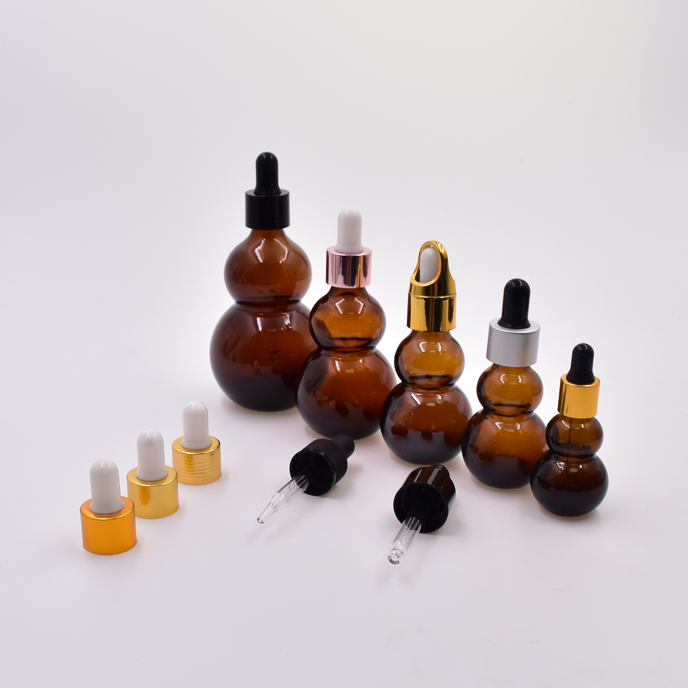 30ml bulk stock essential oil glass bottle with gold cap white rubber