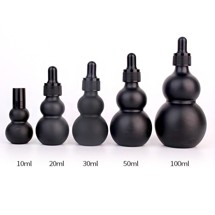 30ml calabash shape cosmetic essential oil packing glass bottle with dropper