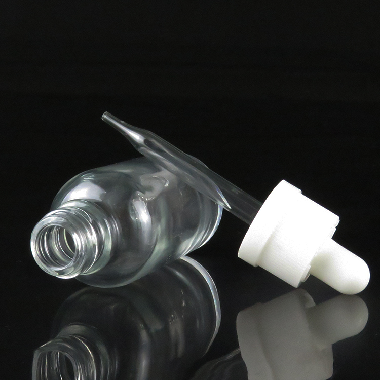 30ml child proof cap flint clear essential oil glass boston round pipette dropper bottles with dropper