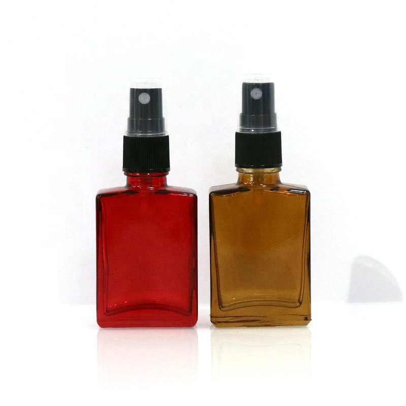 30ml clear amber matte black square glass dropper bottle with bamboo cap for essential oil