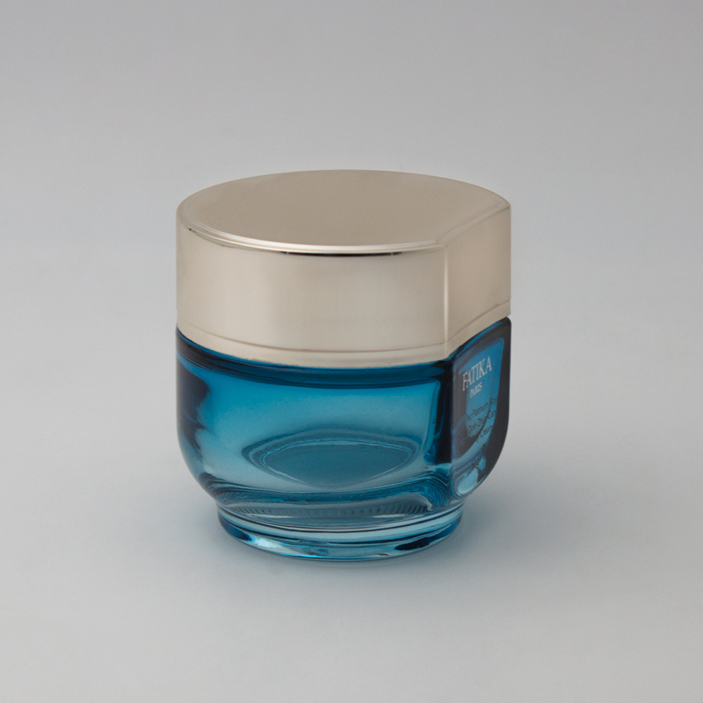 30ml clear blue glass cosmetic jars