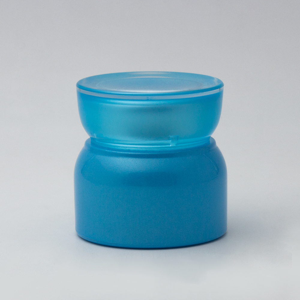 30ml clear blue glass cosmetic jars