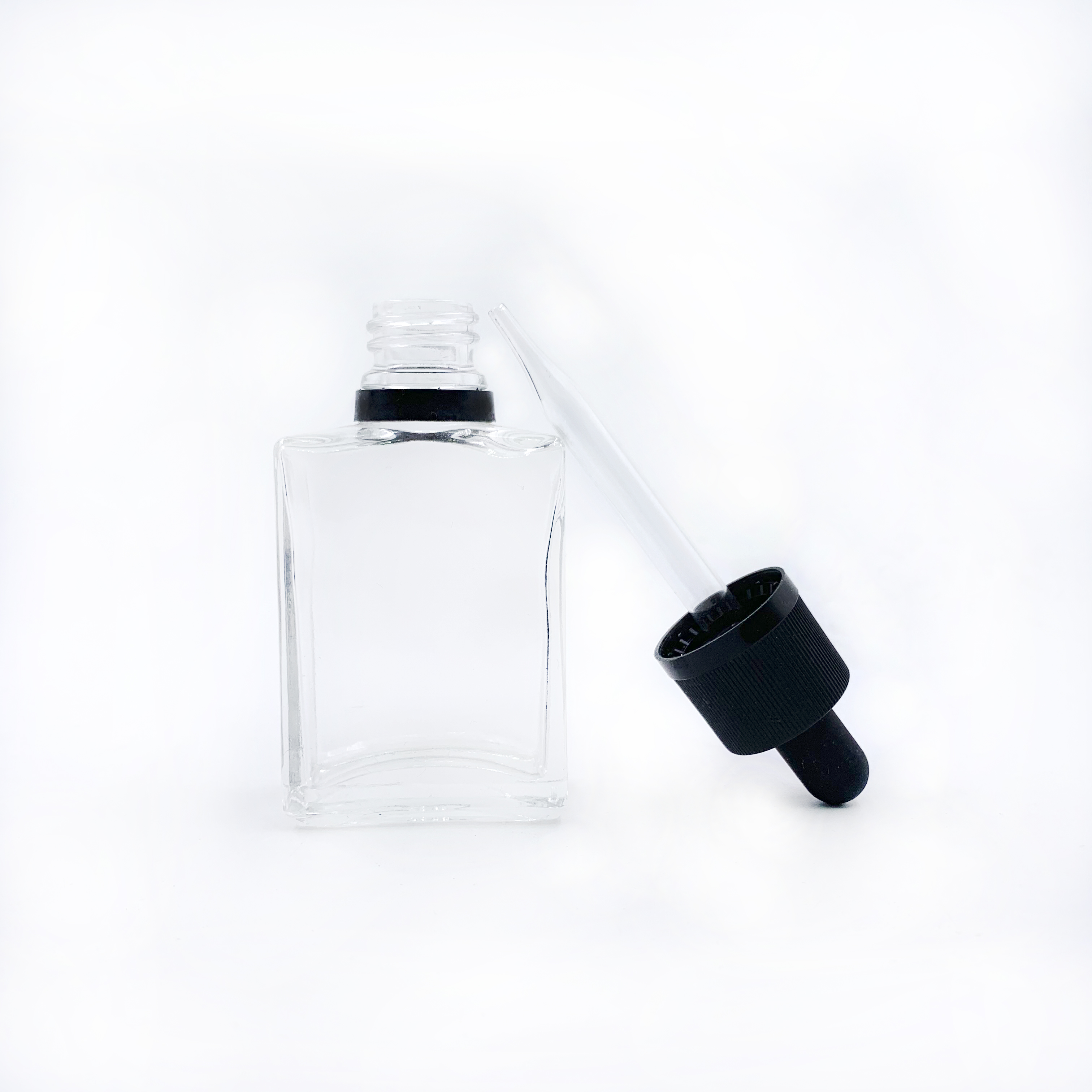 30ml clear frosted flat square glass dropper bottle for essential oil perfume smoke oil cosmetic