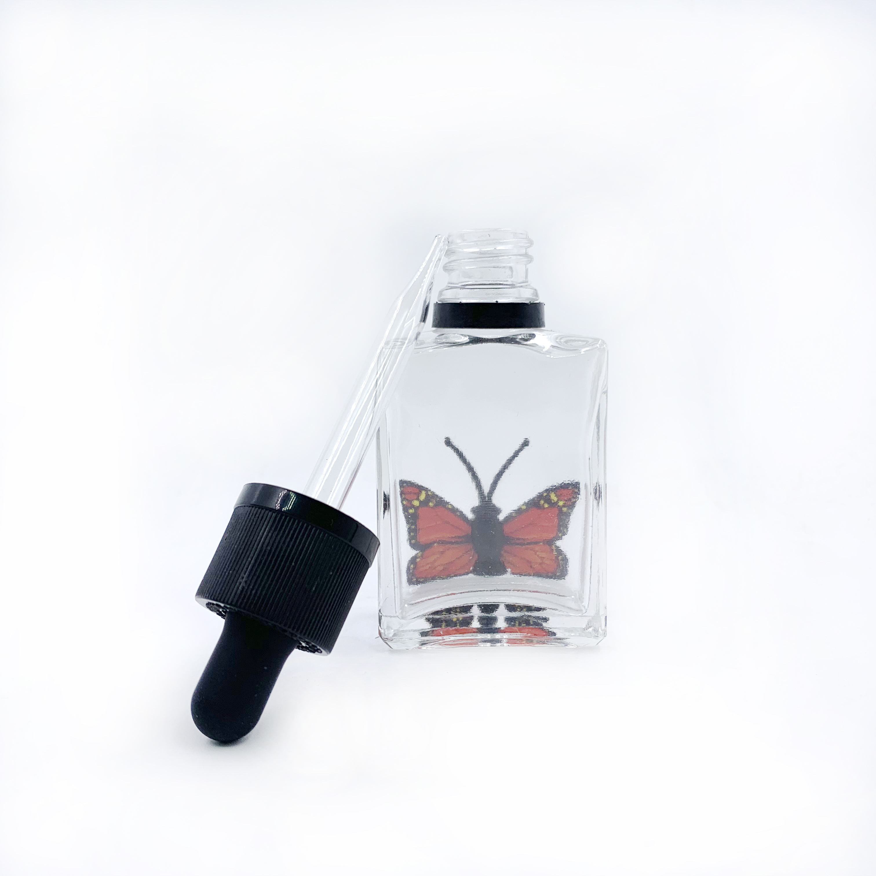 30ml clear frosted flat square glass dropper bottle for essential oil perfume smoke oil cosmetic