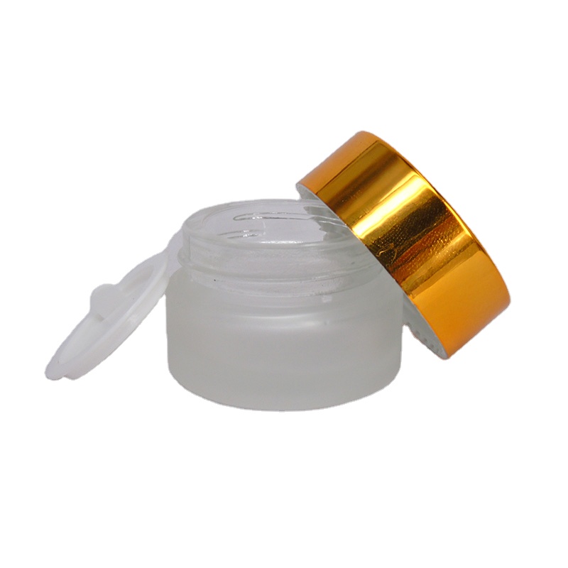 30ml clear frosted glass cosmetic jar 30g glass cream jar for skincare