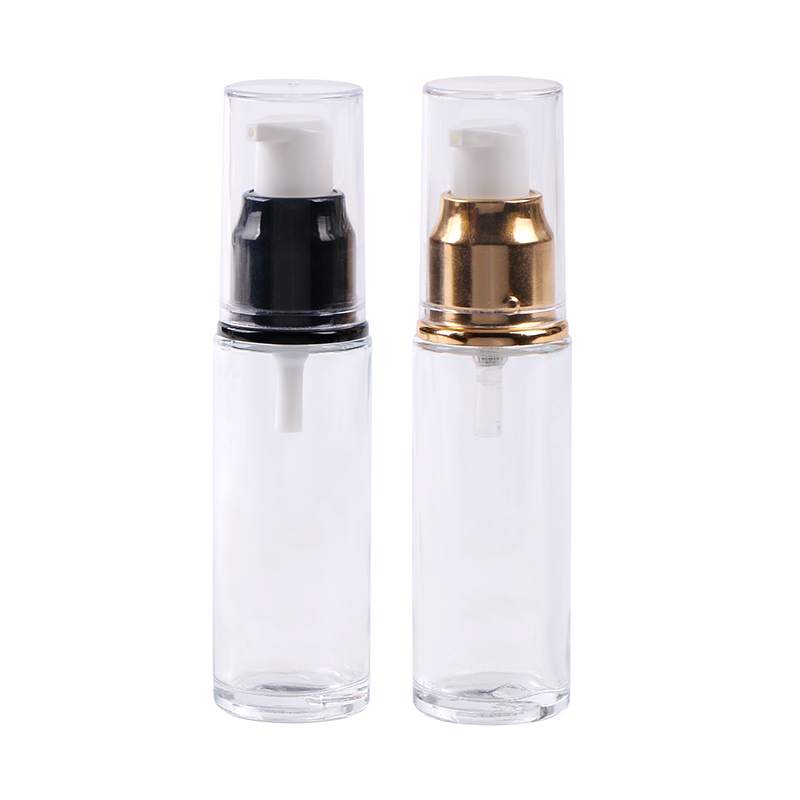 30ml clear glass bottle cosmetic with pump with mold